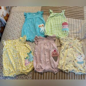 Carters Newborn Bubble Romper Lot with characters